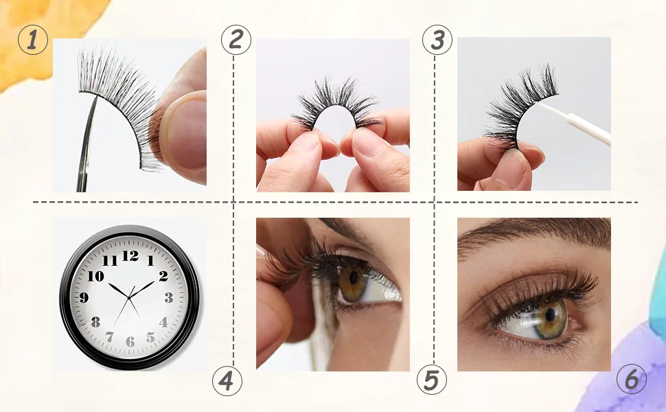 Losha False Lashes Super Fluffy Faux Mink Eyelashes Dramatic Long and Full Fake Eyelashes 7 Pairs Pack Volume Lashes Style1-Fluffy & Full Lashes - how to apply lashes