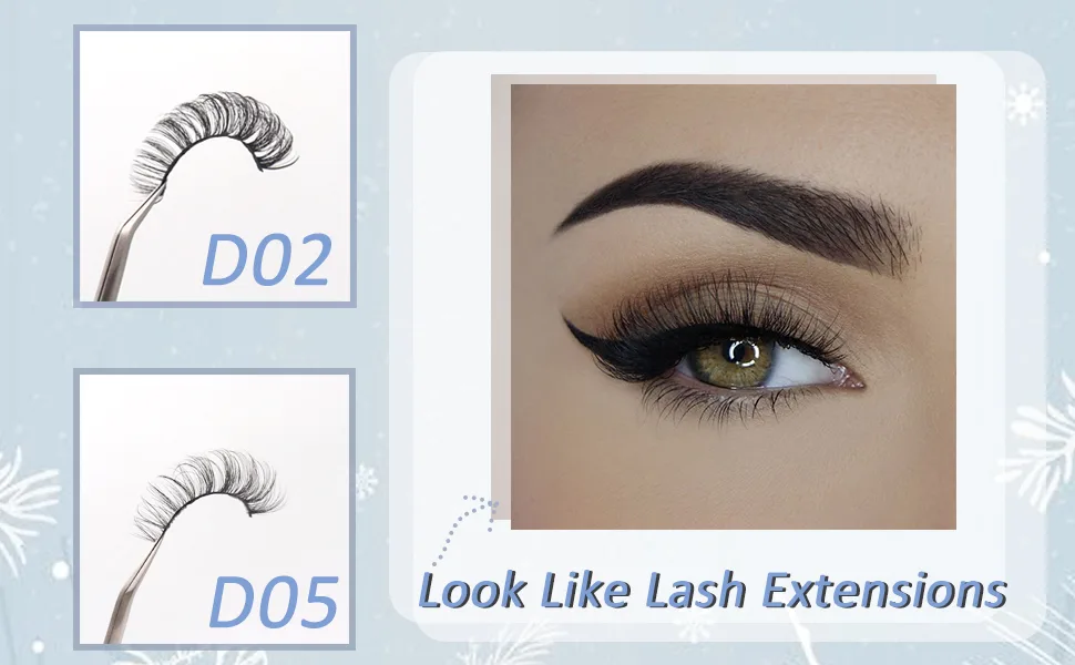 Losha Eyelashes DD Curl Russian Strip Lashes Fluffy False Eyelashes 10 Pairs Pack that Look Like Lash Extensions| D02 Russian Strip Lashes-DD Curl-D02 - product information 4