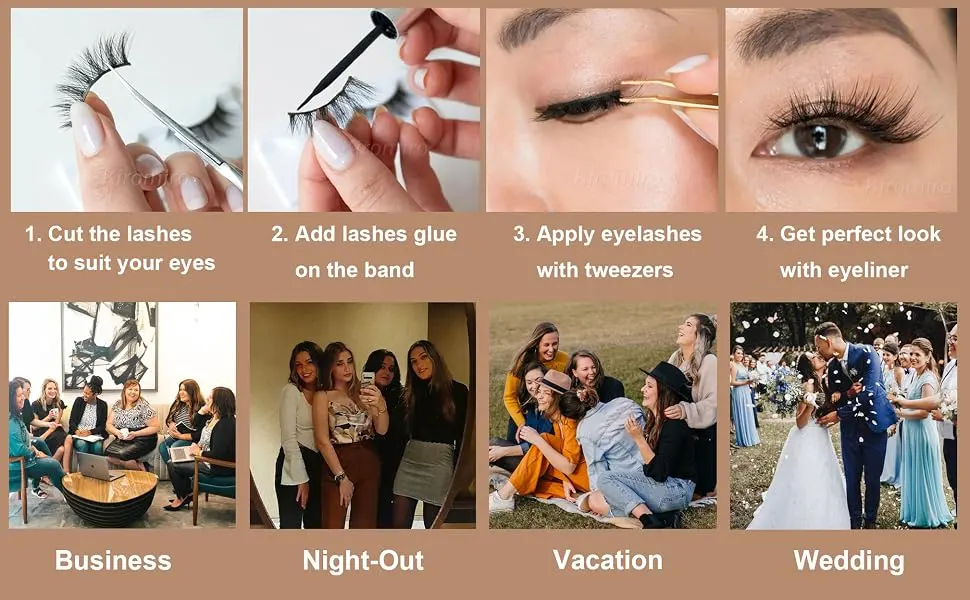 Fairy Strip Lashes That Look Like Extensions Dramatic Faux Mink Eyelashes Fluffy Long Cat Eye Wispy False Lashes Extensions Strip Eyelashes Pack - how to use fairy strip eyelashes mink