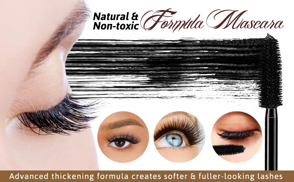 Venicare 4D Silk Fiber Lash Mascara Lengthening and Thick Volume Long Lasting Smudge-Proof All Day Full Long Thick Smudge-Proof Eyelashes 2 Pack - Lash Mascara
