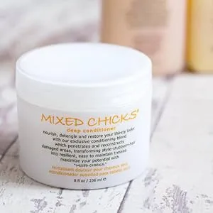 Mixed Chicks Quad Pack - Shampoo 10 fl. oz. Deep Conditioner 8.0 fl. oz. Leave-In Conditioner 10 fl. oz. Hair Silk 1.7 fl. oz - deep conditioner hair conditioner soft hair smooth silky hair damaged hair split ends dry hair
