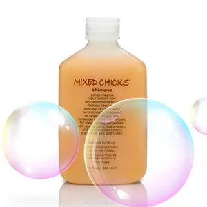 Mixed Chicks Quad Pack - Shampoo 10 fl. oz. Deep Conditioner 8.0 fl. oz. Leave-In Conditioner 10 fl. oz. Hair Silk 1.7 fl. oz - Shampoo for curly frizzy african american ethnic mixed race hair