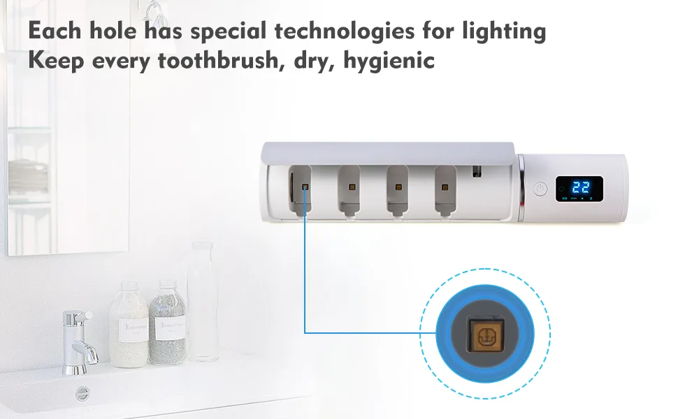 VAPTEC Smart Toothbrush Covers Packs High -end U- V Portable Toothbrush Stand Toothbrush Holder for Home Intelligent Toothbrush Rack - Toothbrush Covers Packs