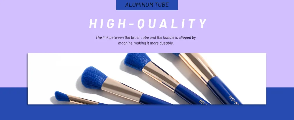 BS-MALL Makeup Brushes Premium Synthetic Foundation Powder Concealers Eye Shadows Makeup 18 Pcs Brush Set Dark Blue with case - product information 3