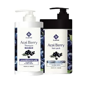 Elabore Acai Berry Super Hair Pack & (Sulfate Free) Shampoo Set 33.80fl.oz/ 1000ml - product information 2