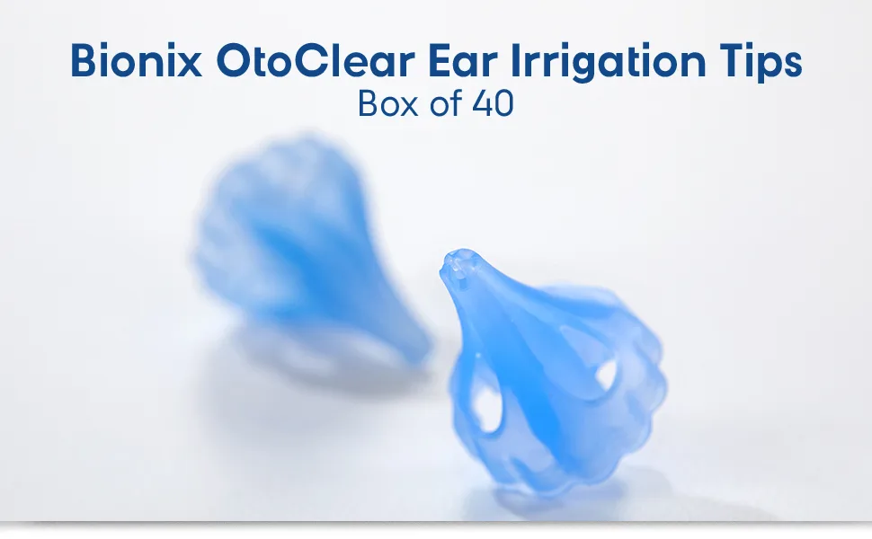 Bionix - OtoClear Ear Irrigation Tips Earwax Removal Tips Comfortable Easy-To-Use Pairs with Bionix Ear Cleaning Water Systems For Safe Earwax Removal (40 Count) 40 Tips - OtoClear Ear Irrigation Tips (40 tips/box)