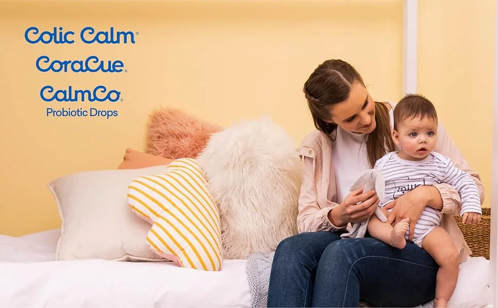 Colic Calm Homeopathic Gripe Water (2oz) CoraCue Immune Support Liquid Multivitamin (2oz) & CalmCo Infant & Child Probiotic Drops (0.54oz) Combo Pack - baby
