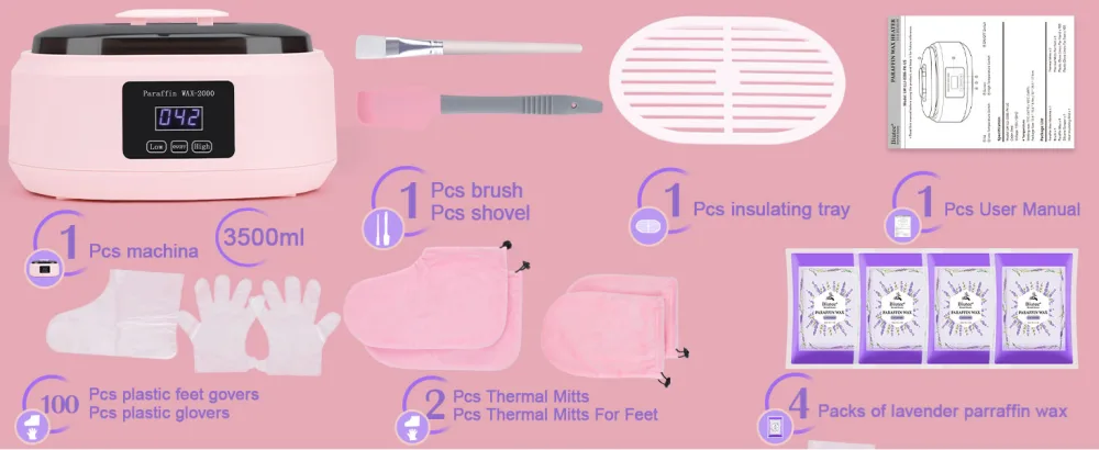 Biutee Paraffin Wax Machine Touchscreen 3500ml Paraffin Wax Warmer with 4 Pack Lavender Wax 30Min Fast Wax Meltdown Temperature Control Paraffin Hot Wax Spa Arthritis Paraffin Bath - product information 2