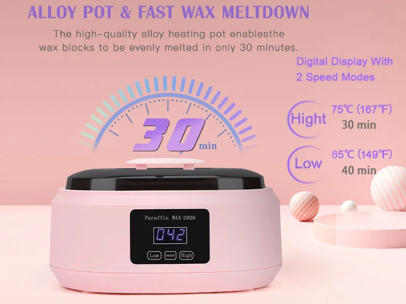 Biutee Paraffin Wax Machine Touchscreen 3500ml Paraffin Wax Warmer with 4 Pack Lavender Wax 30Min Fast Wax Meltdown Temperature Control Paraffin Hot Wax Spa Arthritis Paraffin Bath - product information 3