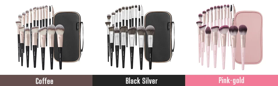 Makeup Brushes with Case MAANGE 18 Pcs Professional Makeup Brush Set Premium Synthetic Face Kabuki Brush Kit Foundation Blush Powder Eyeshadow Brushes Set Christmas Gift(Coffee) - makeup brushes set