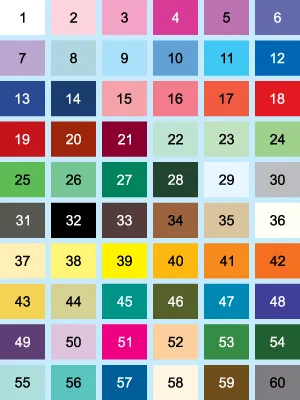 JUYA Single Color Paper Quilling Strips Set 60 Colors 39cm Length One Color 100 Strips per Pack Paper Width 5mm (0.20 in) - COLOR SWATCH