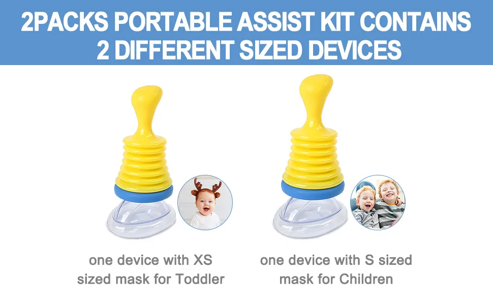 2Packs Portable Assist Kit Helps to Remove Objects Quickly and Effectively Soft Home Kit Easy to Use Value Pack Includes Two Different Size S/XS GY Design Provided Child - effective device