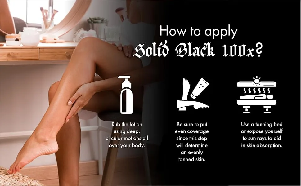 Millennium Tanning Solid Black 100X Indoor Tanning Lotion for Tanning Beds 13.5 Fluid Ounces 3-pack - Millennium Tanning indoor tanning lotion, tanning bed lotion 100x