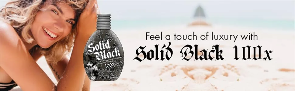 Millennium Tanning Solid Black 100X Indoor Tanning Lotion for Tanning Beds 13.5 Fluid Ounces 3-pack - Millennium Tanning indoor tanning lotion dark bronzer, solid black tanning lotion 100x