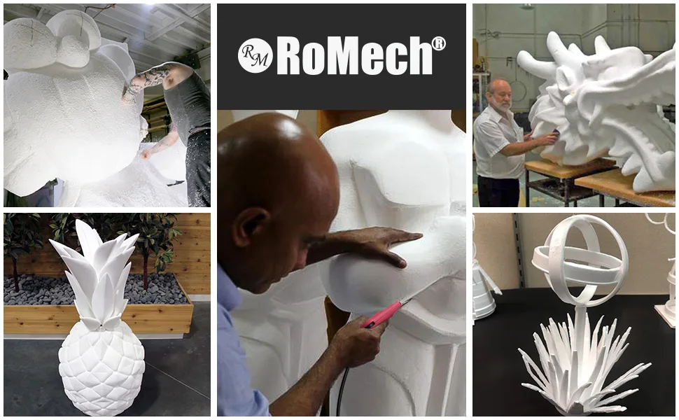 ROMECH Foam Cutter Pro Electric Hot Knife 200W Styrofoam Cutting Tool Kit- with Heavy-duty Case Blades & Accessories RM-005 (200W) - romech hot knife