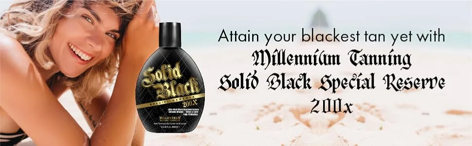 Millennium Tanning Solid Black Special Reserve 200X Tanning Lotion 13.5 Ounces 3-pack - Millennium Tanning tanning lotion outdoor