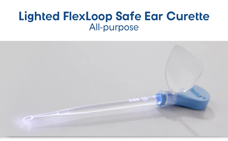Bionix - ClearLook Lighted FlexLoop Ear Curette Tool Earwax Removal Tool Helps Remove Wax Buildup Comfortable Handle Design Easy-to-Use Ideal for Healthcare Providers Single-Use (50 Count) - Bionix Lighted FlexLoop Safe Ear Curette