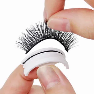 AmoVee Self Adhesive Eyelashes Eyelashes Natural Look No Glue Needed Reusable False Lashes Easy put on (Pack of 11 pairs) - self adhesive eyelashes