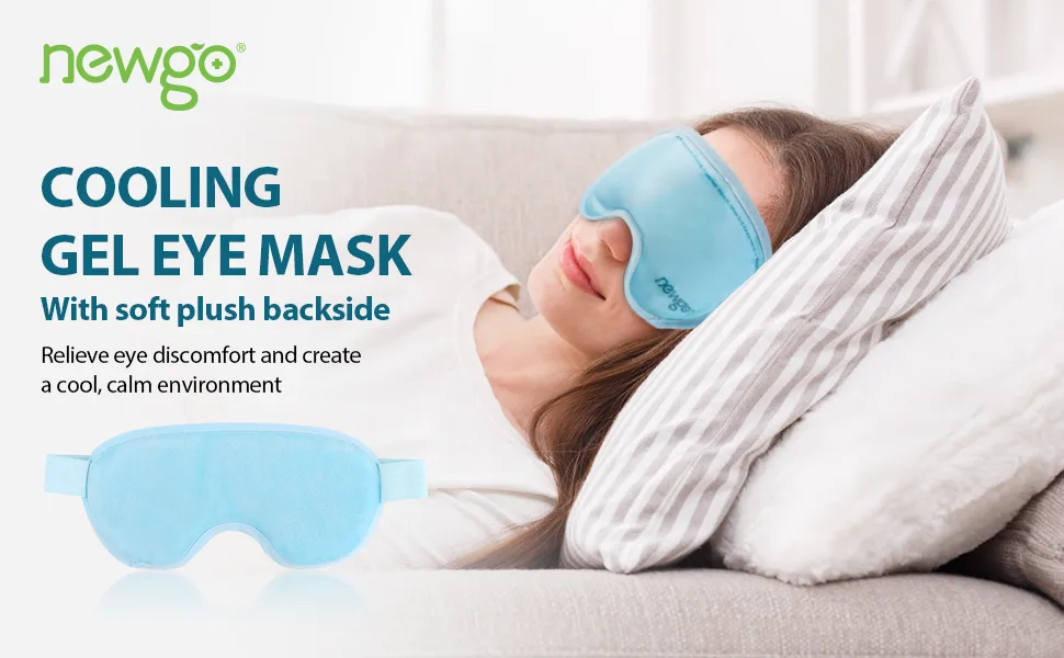 NEWGO Eye Cold Pack Gel Eye Mask Cold Therapy Clay Eye Mask with Soft Plush Backing for Dry Eyes Headaches Migraines Dark Circles Sinus - Blue - clay eye mask