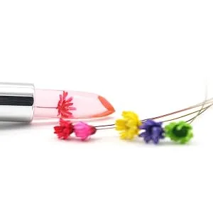 SuperThinker Crystal Jelly Flower Lipstick - Moisturizer Clear Lip Gloss Balm Color Changing with Temperature Mood Lipstick include Benefit Vitamin - Pack of 6 (Pink) - product information 3