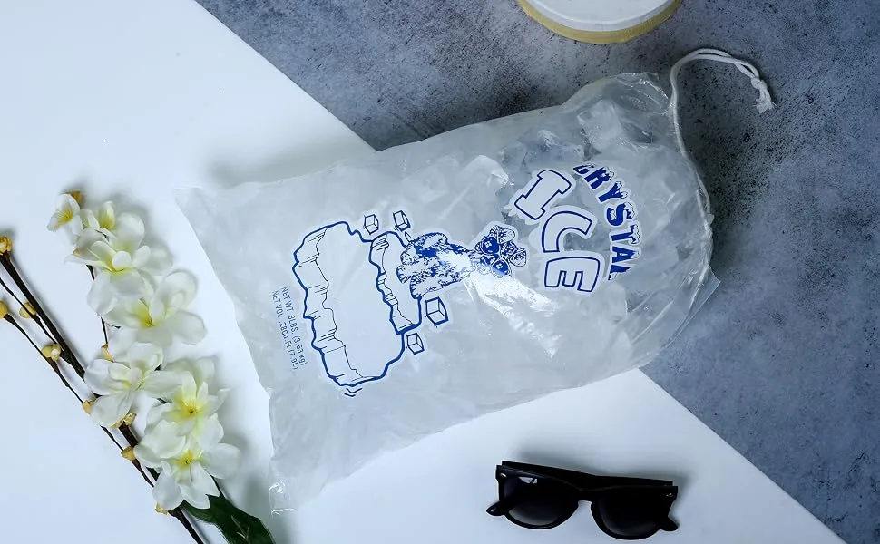 InfinitePack 10 Lbs Ice Bags with Drawstring with 33 Micron - 400 Plastic Ice Bag Reusable Heavy Duty & Durable - No Ties needed Quick Closure - Wholesale Pack 10 Lbs - 400 Pcs - ice bag