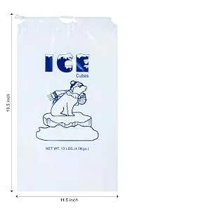 InfinitePack 10 Lbs Ice Bags with Drawstring with 33 Micron - 400 Plastic Ice Bag Reusable Heavy Duty & Durable - No Ties needed Quick Closure - Wholesale Pack 10 Lbs - 400 Pcs - ice bag