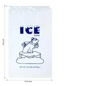 InfinitePack 10 Lbs Ice Bags with Drawstring with 33 Micron - 400 Plastic Ice Bag Reusable Heavy Duty & Durable - No Ties needed Quick Closure - Wholesale Pack 10 Lbs - 400 Pcs - ice bag