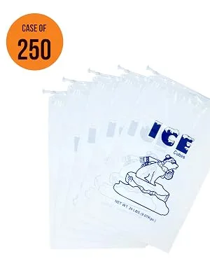InfinitePack 10 Lbs Ice Bags with Drawstring with 33 Micron - 400 Plastic Ice Bag Reusable Heavy Duty & Durable - No Ties needed Quick Closure - Wholesale Pack 10 Lbs - 400 Pcs - ice bag