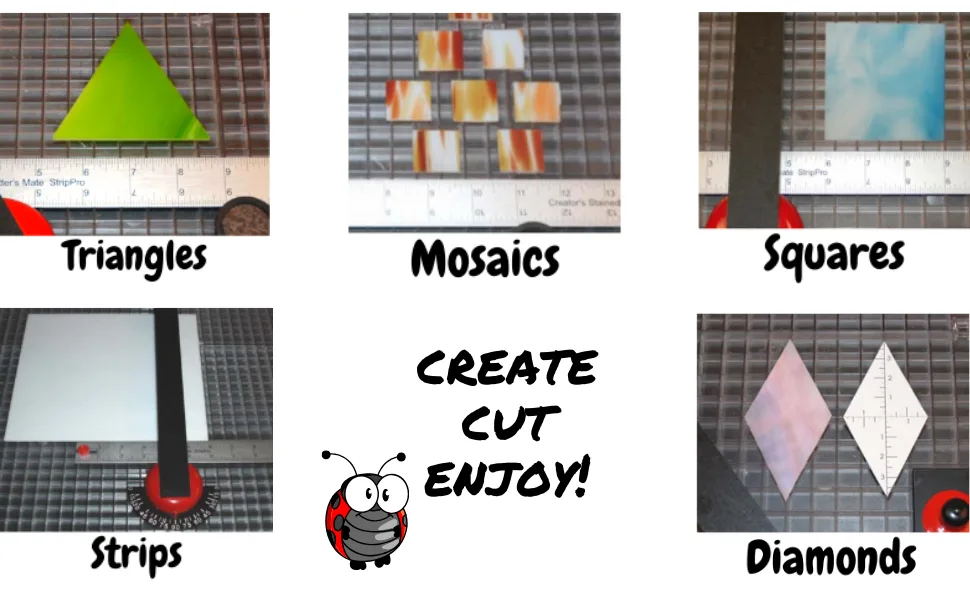 Creator's Ultra Beetle Bits Everything Glass Cutting System - Complete with 6-Pack Waffle Grids and Push Button Flying Beetle Glass Cutter Included - Made in The USA - Create cut enjoy!