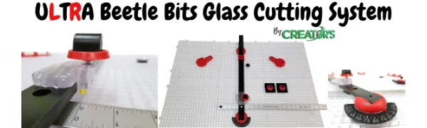 Creator's Ultra Beetle Bits Everything Glass Cutting System - Complete with 6-Pack Waffle Grids and Push Button Flying Beetle Glass Cutter Included - Made in The USA - ULTRA Beetle Bits Glass Cutting System