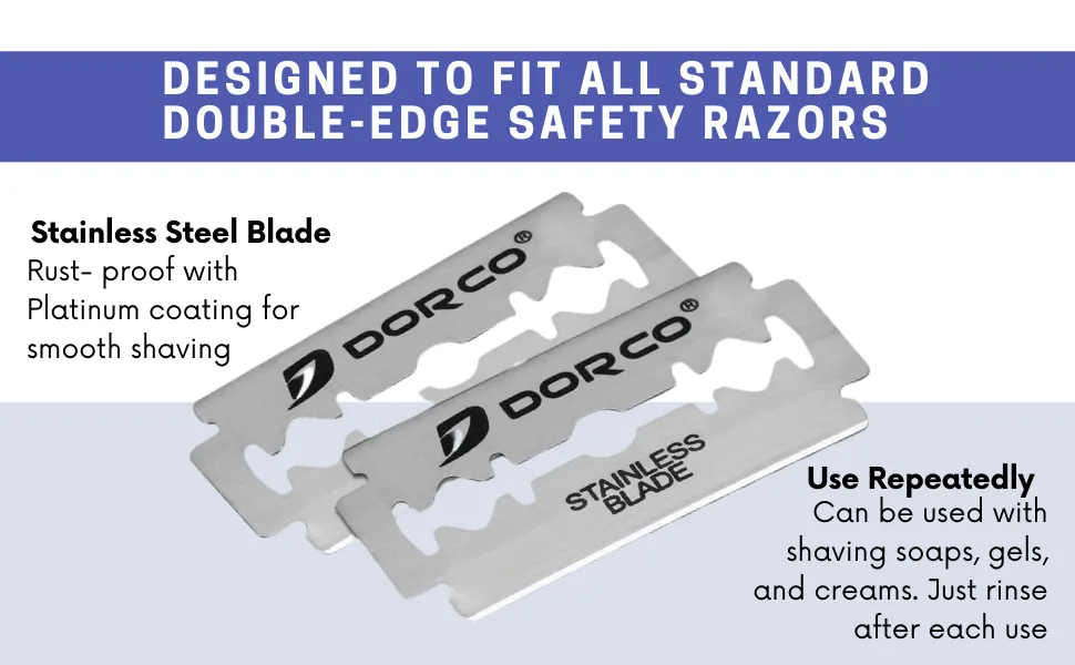 Dorco ST300 Platinum Extra Double Edge Razor Blades - 200 Count - ST300