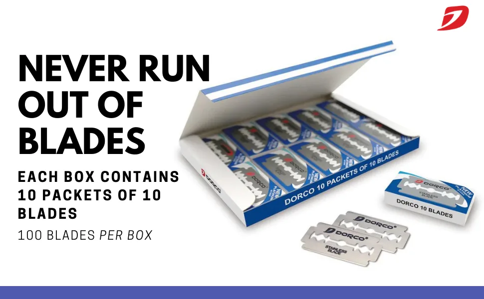 Dorco ST300 Platinum Extra Double Edge Razor Blades - 200 Count - ST300