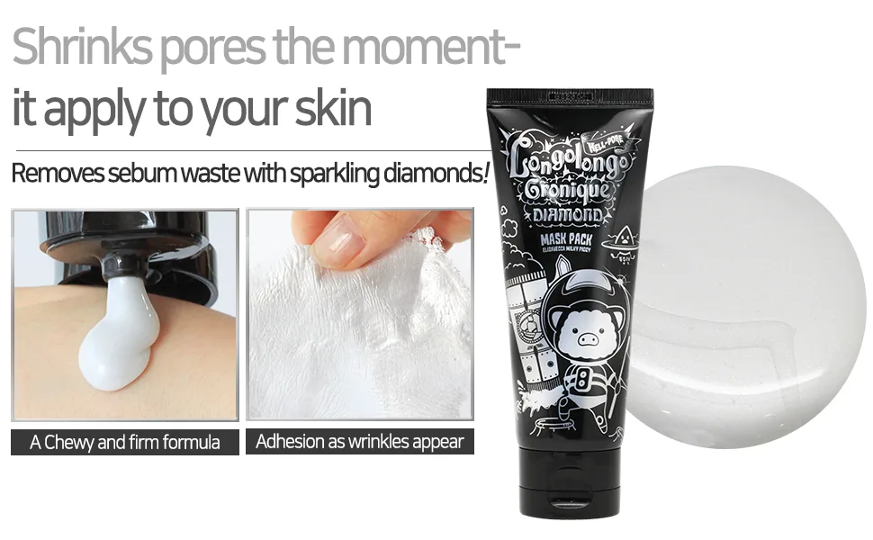 Elizavecca Hell-Pore Longo Longo Gronique Diamond Exfoliate Face Mask Pack - longolongo diamondpack