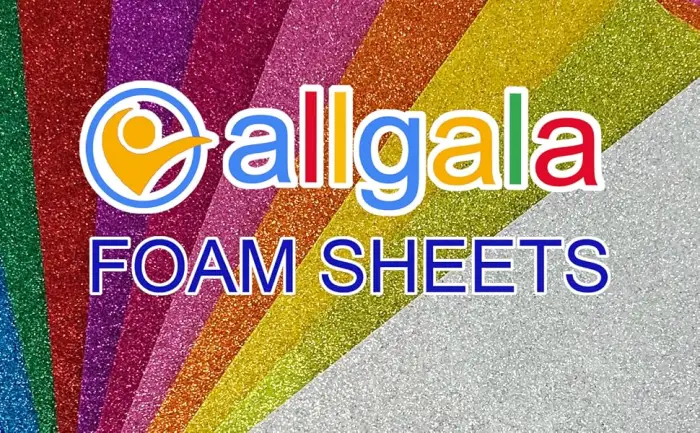 Allgala 12 Pack Self-Adhesive Glitter EVA Foam Paper 8 x 12inch Sheets-Silver-CF85202 Adhesive Silver - allgala glitter foam sheet