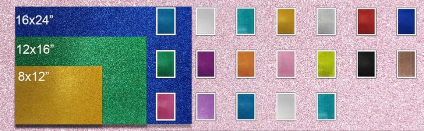 Allgala 12 Pack Self-Adhesive Glitter EVA Foam Paper 8 x 12inch Sheets-Silver-CF85202 Adhesive Silver - Glitter sheet size comparison