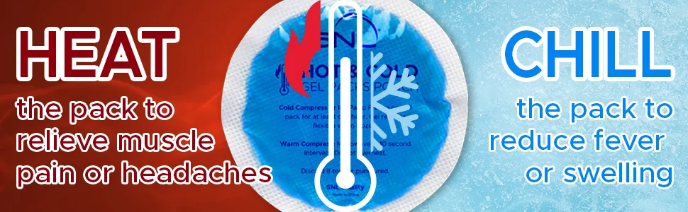 SNL Quality Hot & Ice Packs 6 Gel Packs Reusable Round Soft Fabric Backing for Breastfeeding Pain Relief First Aid - Includes: Wrap Sleeve for Hands-Free Application Storage Bag - Ice Pack Pic 3