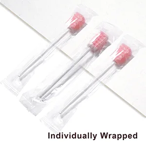 Wellgler's Oral Care Swabs Disposable- Pink 100 Counts Plum shape pink 100 - Individually Wrapped
