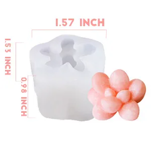 Timisea 6 Pack Succulent Silicone Mold Cactus Flower Resin Casting Molds for Cake Decorating Handmade Candle Fondant Epoxy Resin Polymer Clay Wax etc - product information 3