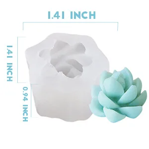 Timisea 6 Pack Succulent Silicone Mold Cactus Flower Resin Casting Molds for Cake Decorating Handmade Candle Fondant Epoxy Resin Polymer Clay Wax etc - product information 4