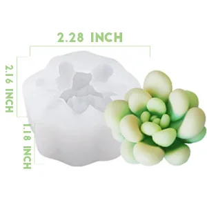 Timisea 6 Pack Succulent Silicone Mold Cactus Flower Resin Casting Molds for Cake Decorating Handmade Candle Fondant Epoxy Resin Polymer Clay Wax etc - product information 5