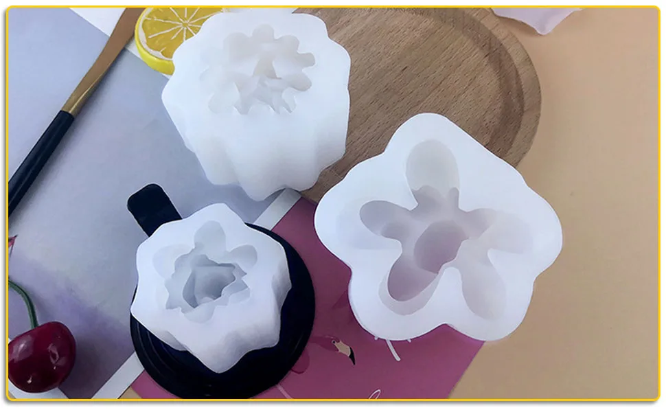 Timisea 6 Pack Succulent Silicone Mold Cactus Flower Resin Casting Molds for Cake Decorating Handmade Candle Fondant Epoxy Resin Polymer Clay Wax etc - Timisea Silicone Mold