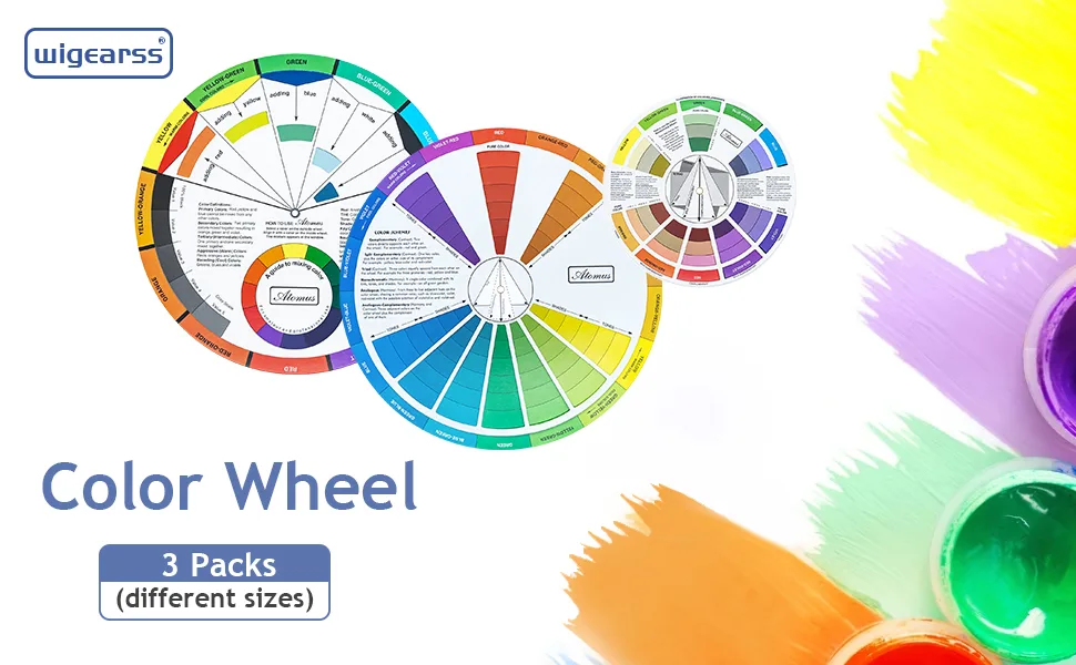 Wigearss 3 Pieces Color Mixing Wheel Package for School Office Learning Guide Art Class Teaching Tool (3 Piseces Different Sizes) 3 Piece Assortment - product information 1