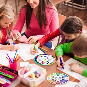 Wigearss 3 Pieces Color Mixing Wheel Package for School Office Learning Guide Art Class Teaching Tool (3 Piseces Different Sizes) 3 Piece Assortment - product information 3