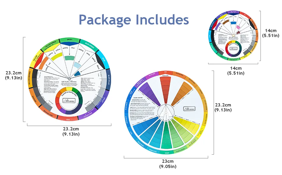 Wigearss 3 Pieces Color Mixing Wheel Package for School Office Learning Guide Art Class Teaching Tool (3 Piseces Different Sizes) 3 Piece Assortment - product information 7