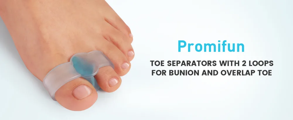 Promifun Bunion Corrector Toe Separators with 2 Loops 10 Pack of Gel Toe Corrector Big Toe Spacer for Bunion Pain and Overlapping Toe - promifun separators