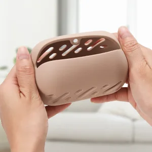 FERYES Large Silicone Makeup Sponge Holder Beauty Blender Case Travel Essentials Portable Double Sided Design Face Sponge Cover -Khaki - Easy to Open and Close