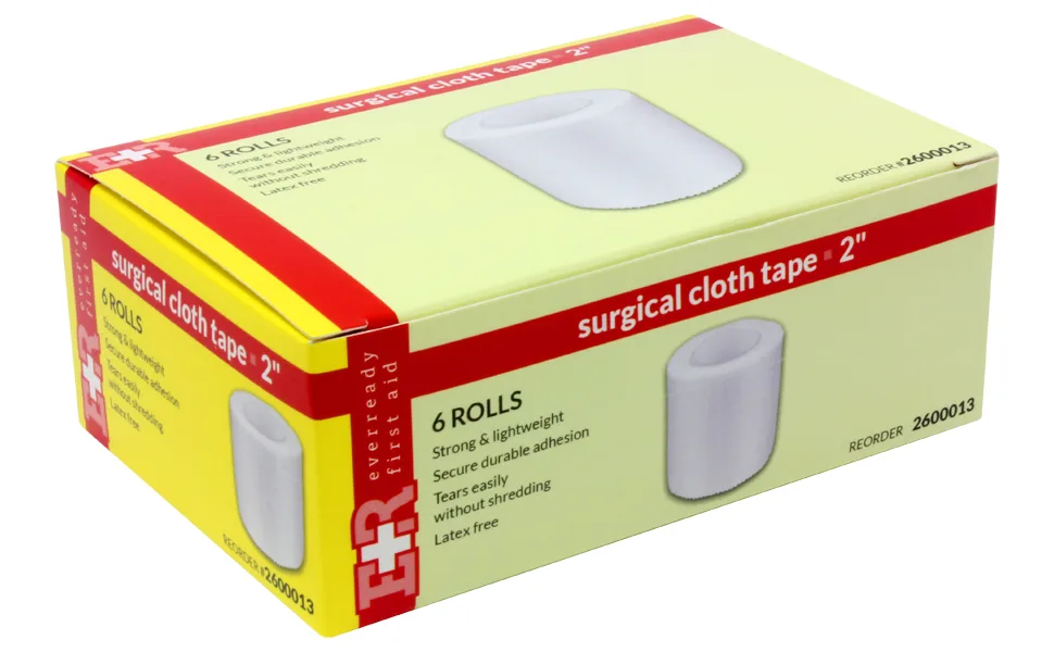 Ever Ready First Aid Adhesive Silk Cloth Tape Roll - Latex Free - 2 x 10 yds - 6 Count 2 x 10 yds- Box of 6 - ebc image