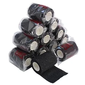 Ever Ready First Aid Self Adherent Cohesive Bandages 3 x 5 Yards - 12 Count Black - stacked image
