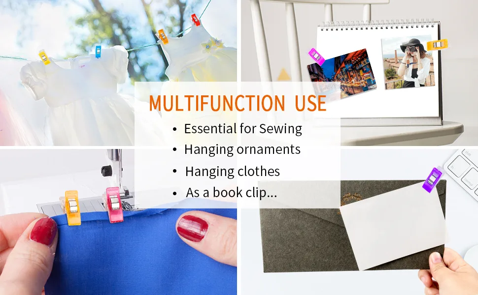 MumCraft Multipurpose Sewing Clips Pack of 160 with Premium Storage Tin Box Package Assorted Colors - product information 4