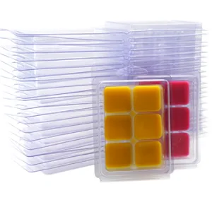 DGQ Wax Melt Molds - 50 Packs Clear Empty Plastic Wax Melt Clamshells for Wickless Wax Melt Candles - PET material Wax Melt Clamshells